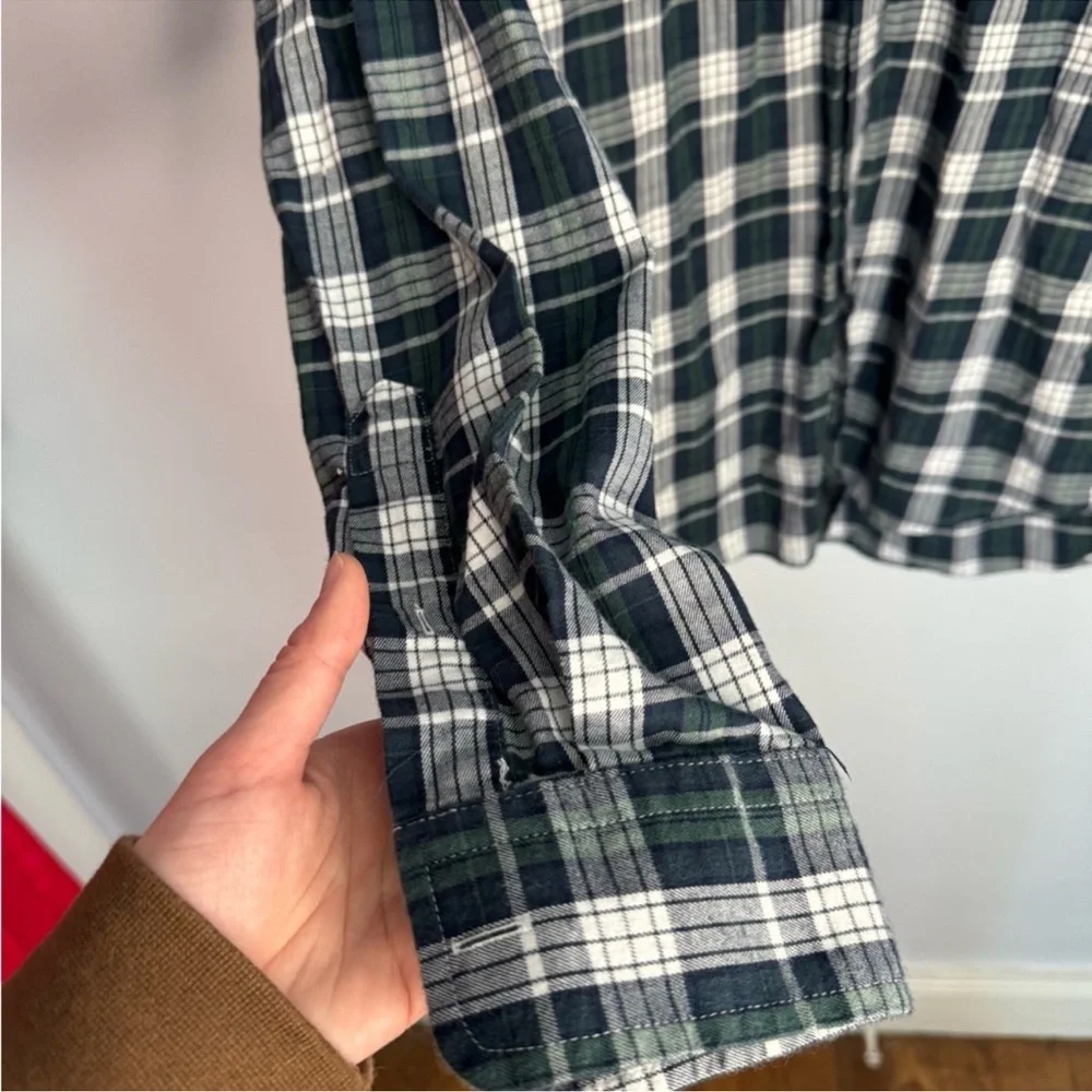 BANANA REPUBLIC 100% Cotton “Untucked Fit” Plaid Shirt Men’s